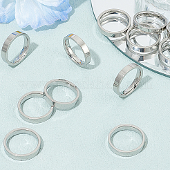12 шт. гладкие кольца из нержавеющей стали&nbsp;RJEW-LP0001-03