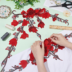 Цветочная полиэфирная вышивка утюгом/пришивка нашивок&nbsp;PATC-WH0001-88