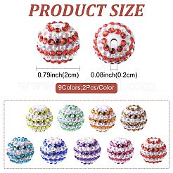 20 шт. 9-х цветные полосатые смоляные стразы OACR-FS0002-35