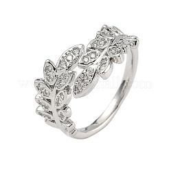 Манжеты из латуни с микро паве кубический цирконий для женщин&nbsp;RJEW-D322-05P