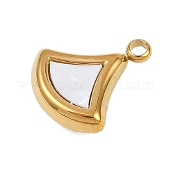 Подвески-веера из синтетической ракушки из нержавеющей стали 304&nbsp;LS-STAS-P402-03A-G