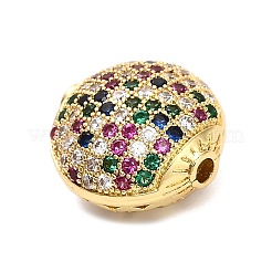 Латунные микро проложить кубического циркония бусы KK-L229-023G-01