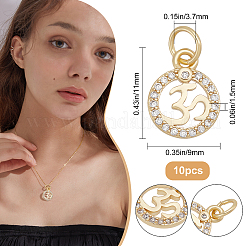 Латунные микропаве прозрачные кубические циркониевые подвески&nbsp;ZIRC-BBC0001-05G