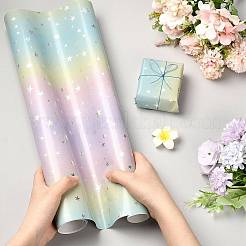 虹色のグラデーションの誕生日プレゼントの包装紙  長方形  スター  430x0.1mm  3 m /ロール&nbsp;DIY-FZC0002-03B