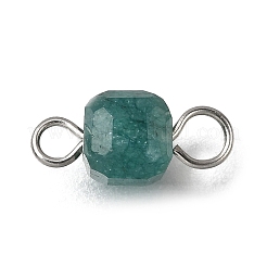 Подвески-соединители из натурального цветного турмалина с ограненными гранями в форме куба&nbsp;PALLOY-JF04368-02