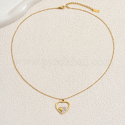 Женское ожерелье с подвеской из нержавеющей стали с кубическим цирконием EX1626