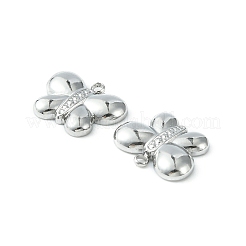 変色しない304ステンレススチールペンダント  蝶のチャーム  ステンレス鋼色  12x15x2.7mm  穴：1.4mm&nbsp;STAS-L269-030P