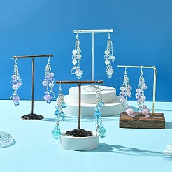 Серьги-подвески в форме сердечек из латуни EJEW-FS00043