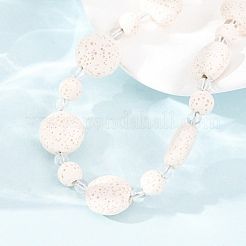 Colliers de perles en pierre de lave naturelle&nbsp;GG-CBA922D-06B
