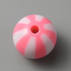 Непрозрачные акриловые полосатые бусины&nbsp;SACR-WH0009-10B