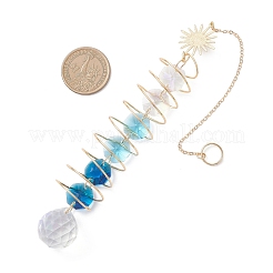 Стеклянные круглые и восьмиугольные бусины подвесные ловцы солнца&nbsp;HJEW-JM04606-01