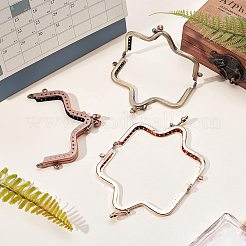 アイアン財布フォトフレーム 3色 3個  バッグ交換用アクセサリー  ハーフスター  ミックスカラー  8.1x10.85x1cm  穴：1.6mmと4mm  1pc /カラー&nbsp;FIND-WR0002-85