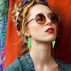 6 пара двухцветных акриловых сережек-молний EJEW-AN0001-58