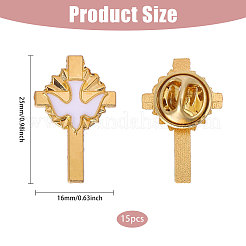 15 шт. крест с эмалированными булавками в виде голубя мира&nbsp;JEWB-CA0001-55