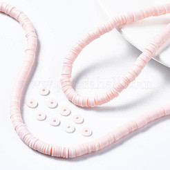 Плоские круглые бусины из глины ручной работы полимерные&nbsp;CLAY-R067-8.0mm-27