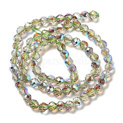 電気メッキガラスビーズセット  多面カット  双円錐形  ライトグレー  5.5~6x5mm  穴：1.2mm  約78~79個/連  15.35~15.55''（39~39.5センチメートル）&nbsp;GLAA-A014-02I