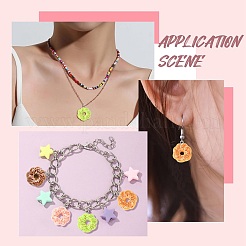 60 шт. 4 цвета непрозрачные подвески из смолы&nbsp;RESI-CJ0004-92