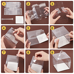 Faltbare transparente Kunststoff-Einzelkuchen-Geschenkverpackungsbox&nbsp;CON-WH0084-42A