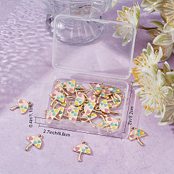 30 зонт с подвесками из эмалевого сплава в форме сердца&nbsp;ENAM-SC0002-98