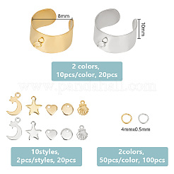 Наборы для самостоятельного изготовления колец-манжет в виде луны DIY-DR0001-23