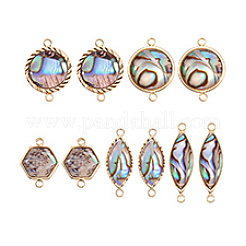 10 шт. 5 стиля латунные подвески-соединители из натуральной ракушки пауа&nbsp;KK-PH0012-91B