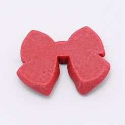 樹脂製のつや消しカボション  イヤリング＆ボビーピンアクセサリーのDIY  蝶結び  レッド  38x45.5mm&nbsp;CRES-WH0003-01D-04