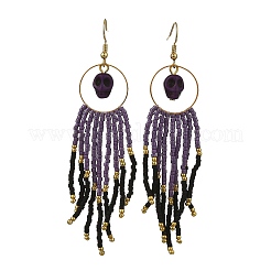 Boucles d'oreilles à pompons en verre pour femmes&nbsp;EJEW-MZ00798-02