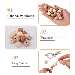 120 шт. 4 цвета 3 стиля рондель силиконовые фокусные бусины&nbsp;SIL-TA0002-81B