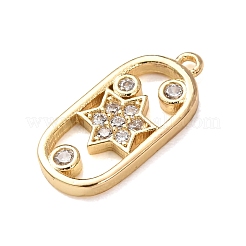 Pendenti in zirconi cubici trasparenti in micro pavè di ottone&nbsp;KK-H294-03G