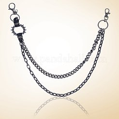 1 шт. двухслойные цепные ремни из сплава для брюк&nbsp;AJEW-GF0011-93B