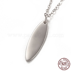 Colliers avec pendentif en argent sterling plaqué rhodium&nbsp;NJEW-H209-05P