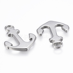変色しにくい304ステンレススチールペンダント  アンカー  ステンレス鋼色  30x21.5x2.5mm  穴：4x3mm&nbsp;STAS-H416-27P