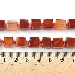 Нити бусин из натурального полосчатого агата (окрашенного и нагретого)&nbsp;G-D338-A09-02