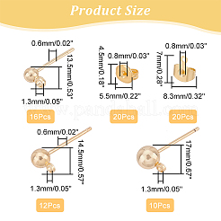 38 шт. 3-х размерный латунный шариковый гвоздик для серьги KK-AR0003-02