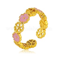 Кольца-манжеты из латуни с эмалью в виде цветка персика для женщин FS-WGC9A18-01
