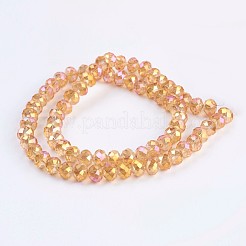 Стеклянные бусины с гальваническим покрытием &nbsp;EGLA-F122-8x6mm-FR-A01