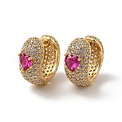 キュービックジルコニア スネーク フープ ピアス  女性のためのラックメッキ真鍮ジュエリー  ミックスカラー  16x17x8mm  ピン：0.8mm&nbsp;EJEW-F288-15