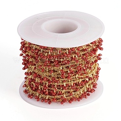 Латунная цепочка из бисера ручной работы CHC-G011-07G-10