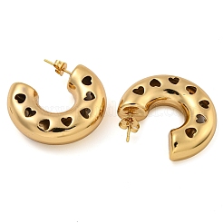 Серьги-кольца из нержавеющей стали 202 с вакуумным покрытием PVD EJEW-H003-21G-03