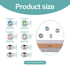 40 шт. 4-х цветные бусины из нержавеющей стали 304 STAS-MP0001-04
