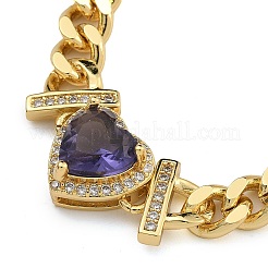 Латунь микро проложить кубические циркониевые браслеты BJEW-K261-03G