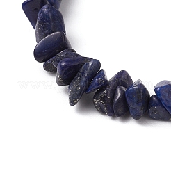 Braccialetti elastici in lapislazzuli naturali per donna&nbsp;BJEW-JB11343-10