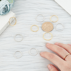 10 шт. 10 стильных простых колец из нержавеющей стали 201 для женщин RJEW-UN0001-09