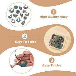 14 pièces 14 styles pendentifs en alliage de style tibétain&nbsp;FIND-TA0010-61