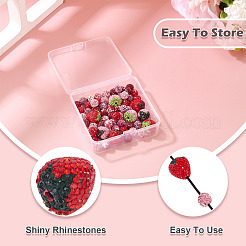 60 шт. бусины из полимерной глины ручной работы со стразами&nbsp;CLAY-BT0001-11