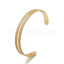 Браслеты-манжеты из нержавеющей стали 304 для женщин&nbsp;BJEW-Z083-02G-08