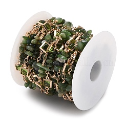 Квадратные звенья латунных стеклянных цепей ручной работы CHC-F019-09G-02