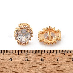 Овальные серьги-гвоздики из латуни с микропаве из кубического циркония для женщин&nbsp;EJEW-G428-27G-02