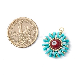 Круглые подвески из полимерной глины и стекла ручной работы с эффектом сглаза PALLOY-MZ00638-02