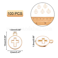 Подвески из эмалевого сплава с покрытием из легкого золота&nbsp;ENAM-AR0001-16